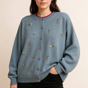 Shenanigans Vintage Cardigan Sweater Cottagecore Grandmacore Medium